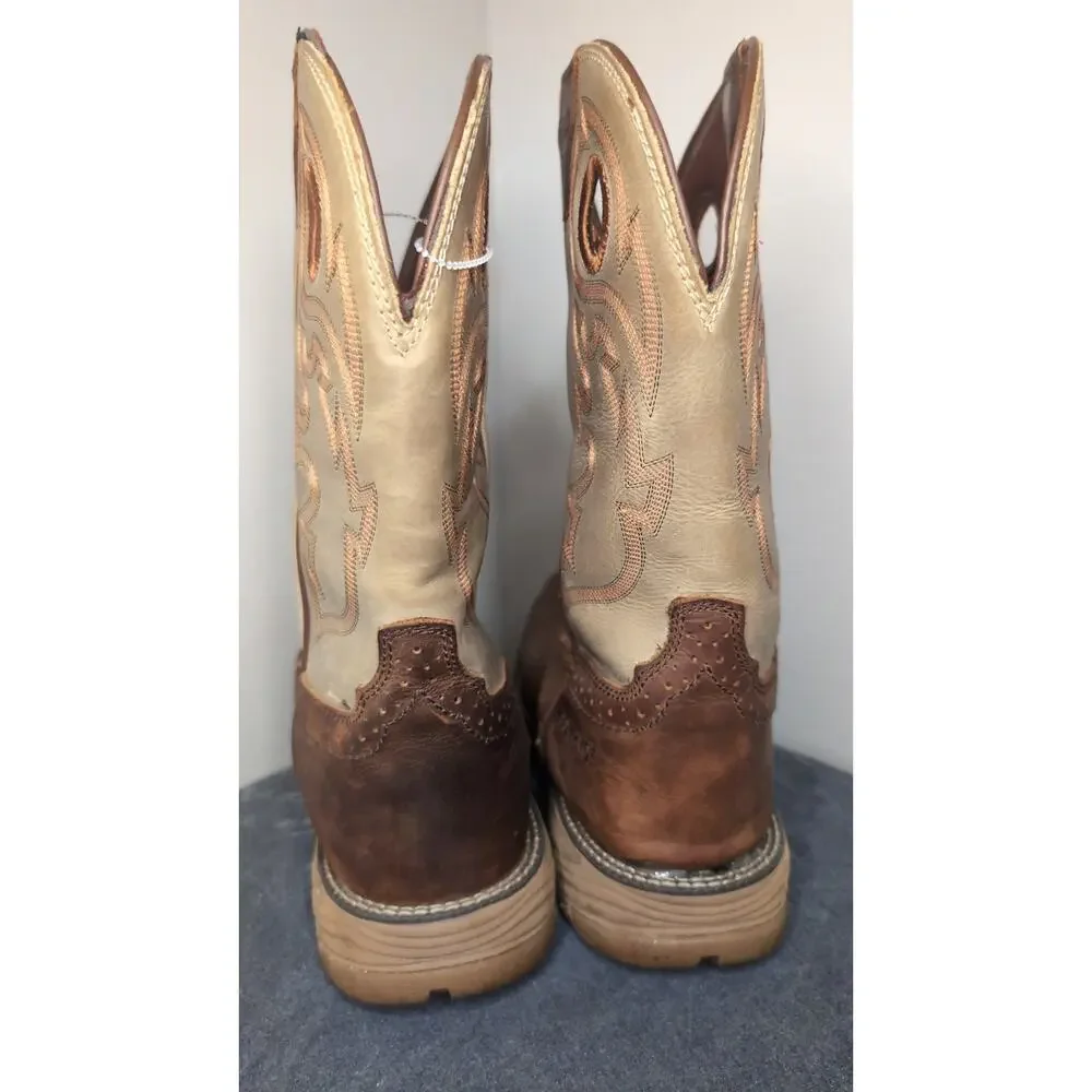 Justin Stampede Driller WK4338 Cowboy Work Boots 10EE Square Toe EH